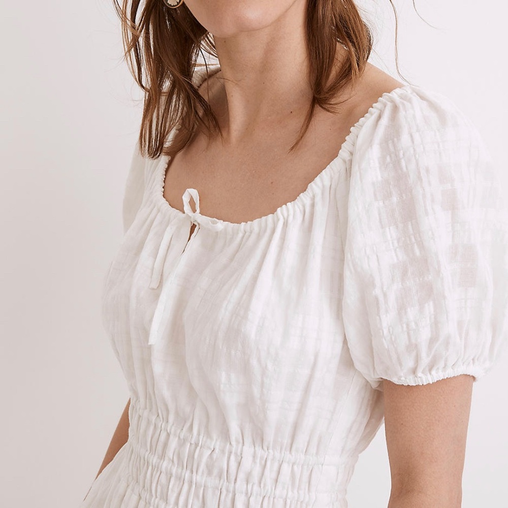 Sophia Midi Dress in Seersucker Check XS